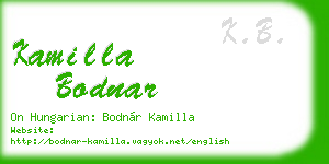 kamilla bodnar business card