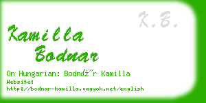 kamilla bodnar business card